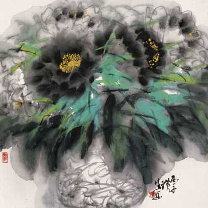 王璜生 丙子（1996）年作 花卉 镜心